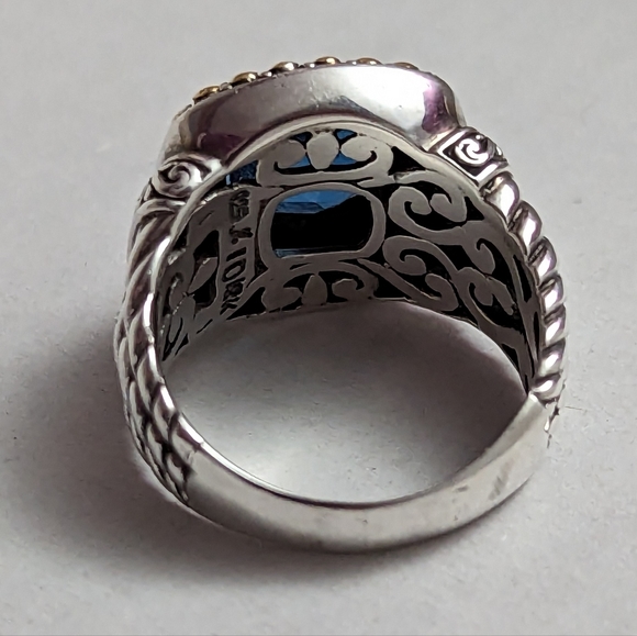 Bali Designs, Robert Manse 3.9ct London Blue Topaz Sterling Silver 18k accents - Picture 3 of 7
